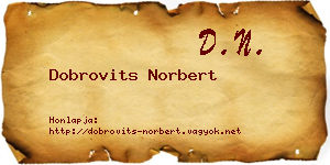 Dobrovits Norbert névjegykártya